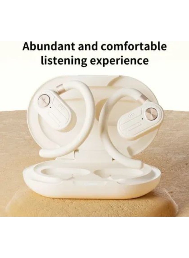 Genaric EA390 Stylish Wireless Bluetooth Headphone Spin And Jump For Unlimited Comfort Ultra Low Latency For Gaming With Touch Control (ivory) - Image 3